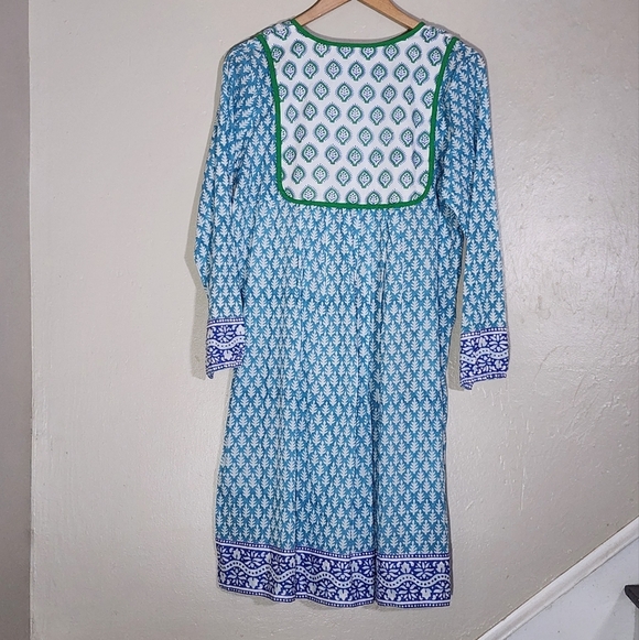SZ Blickprints Blue and White Patterned Dress - Picture 2 of 9